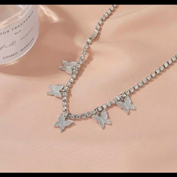 Cubic Zircon SilverButterfly Anklet/Bracelet - Picture 3 of 7